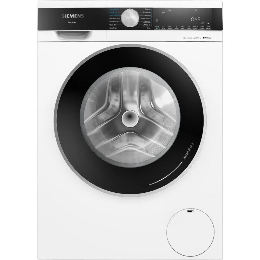 Siemens WN54G1A1GB iQ500 i-Dos Washer Dryer, 10kg/6kg, 1400 Spin - White Siemens WN54G1A1GB iQ500 i-Dos Washer Dryer, 10kg/6kg, 1400 Spin - White