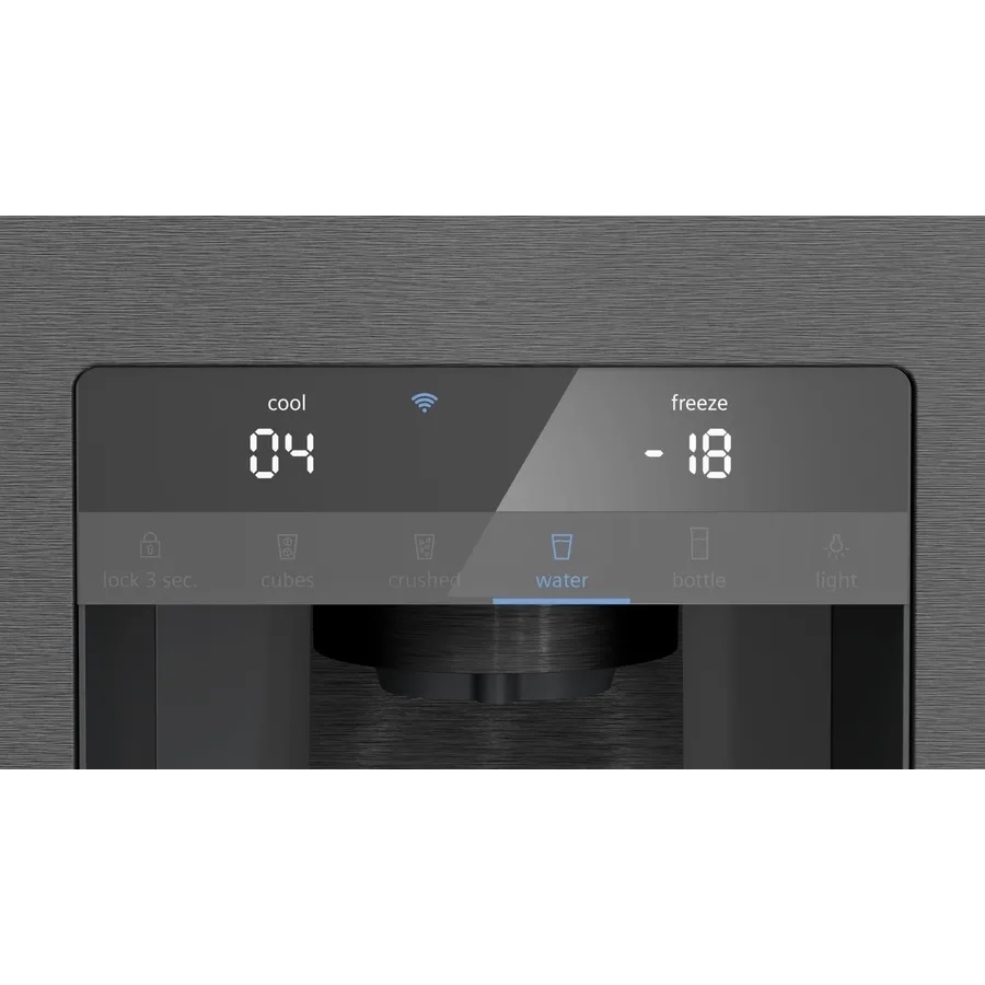 Siemens KF96DPXEA iQ700 Plumbed American Fridge Freezer - Brushed Black Steel - Image 4