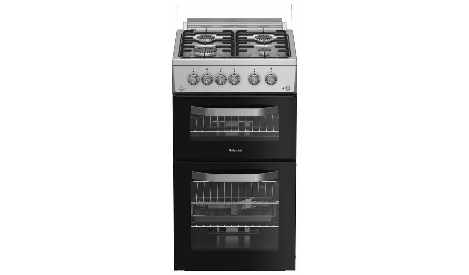 Hotpoint HDG5GCX 50cm Double Oven Gas Cooker - S/Steel - Image 1