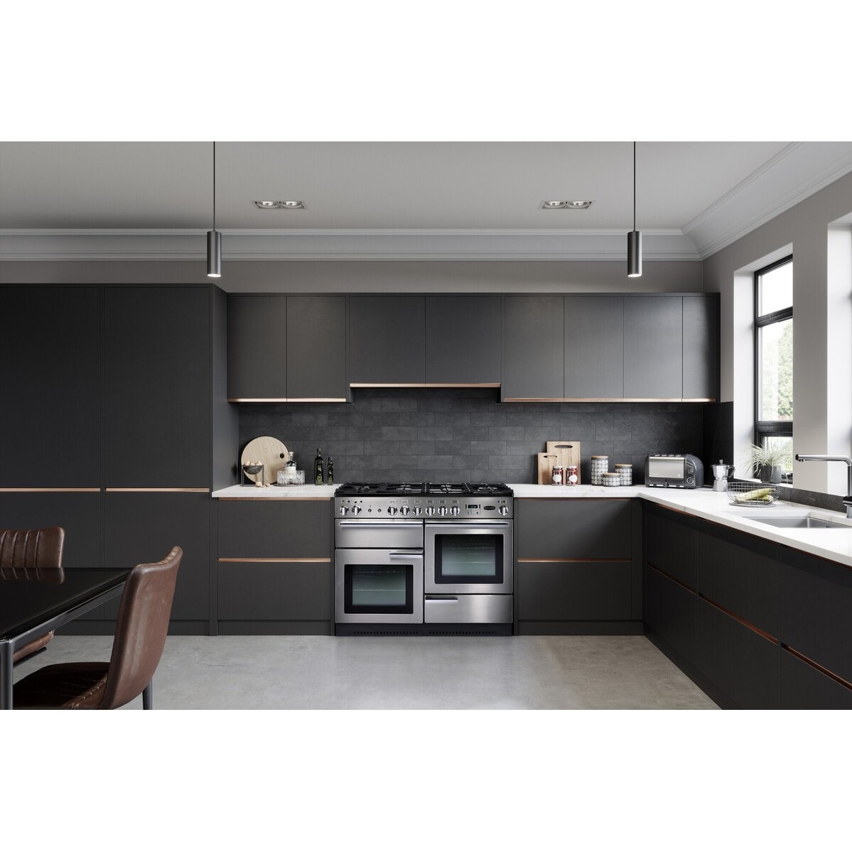 Rangemaster PROP110DFFSS-C 110cm Dual Fuel Range Cooker Professional Plus Stainless Steel/Chrome - Image 2 Rangemaster PROP110DFFSS-C 110cm Dual Fuel Range Cooker Professional Plus Stainless Steel/Chrome - Image 2