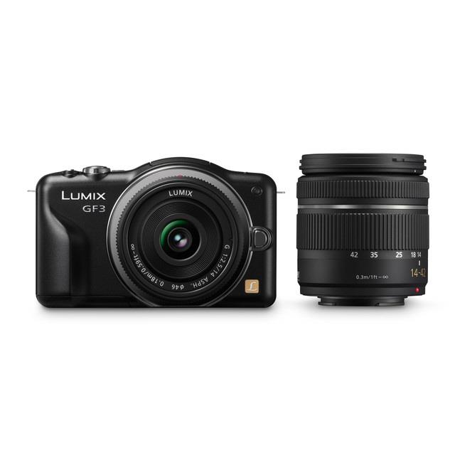 Panasonic DMCGF3KEBK12.1 Megapixel Kit with 14 -4 2mm Lens in Black - Image 1