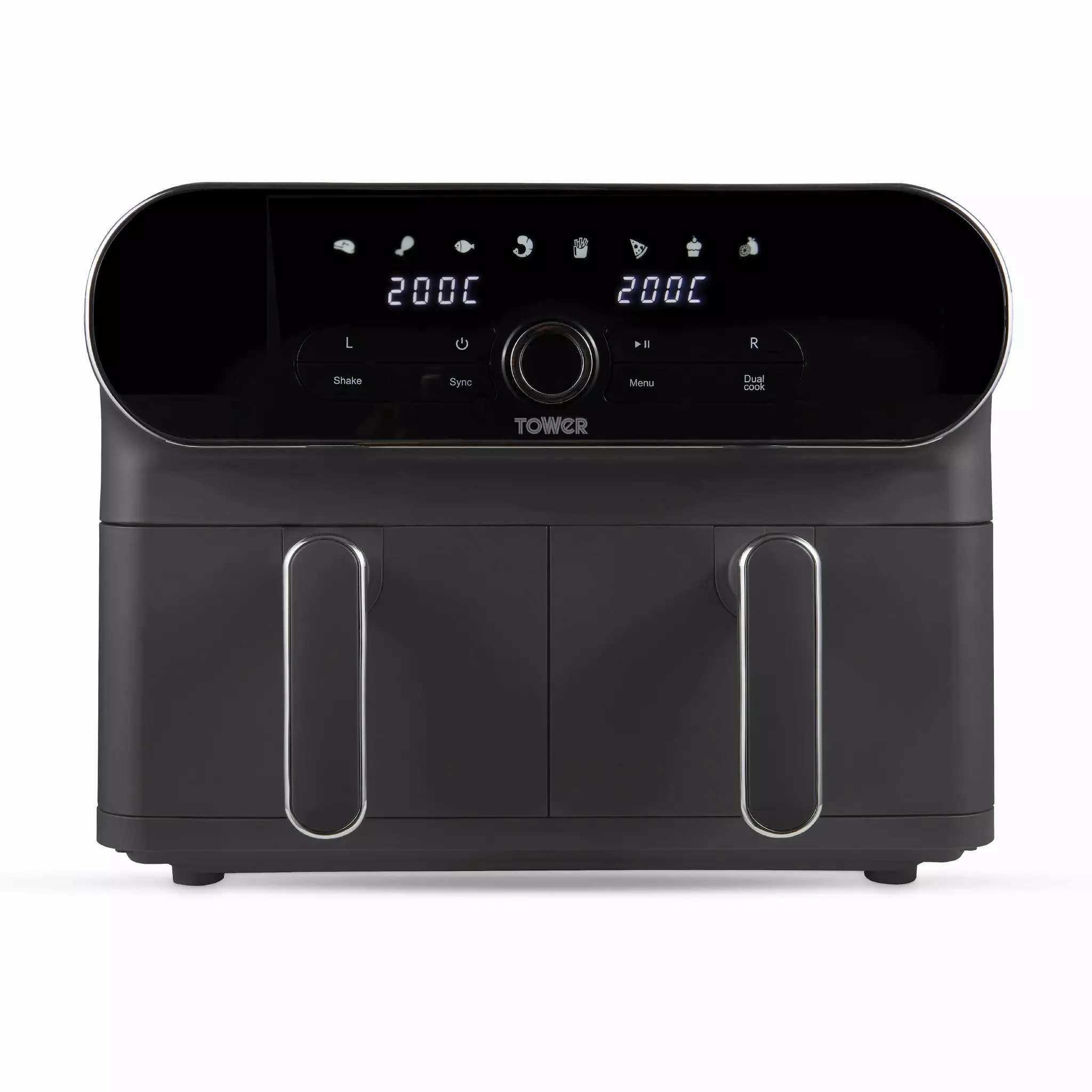 TOWER T17138 Vortx Elite 10.4L Duo Basket Digital Air Fryer - Grey TOWER T17138 Vortx Elite 10.4L Duo Basket Digital Air Fryer - Grey