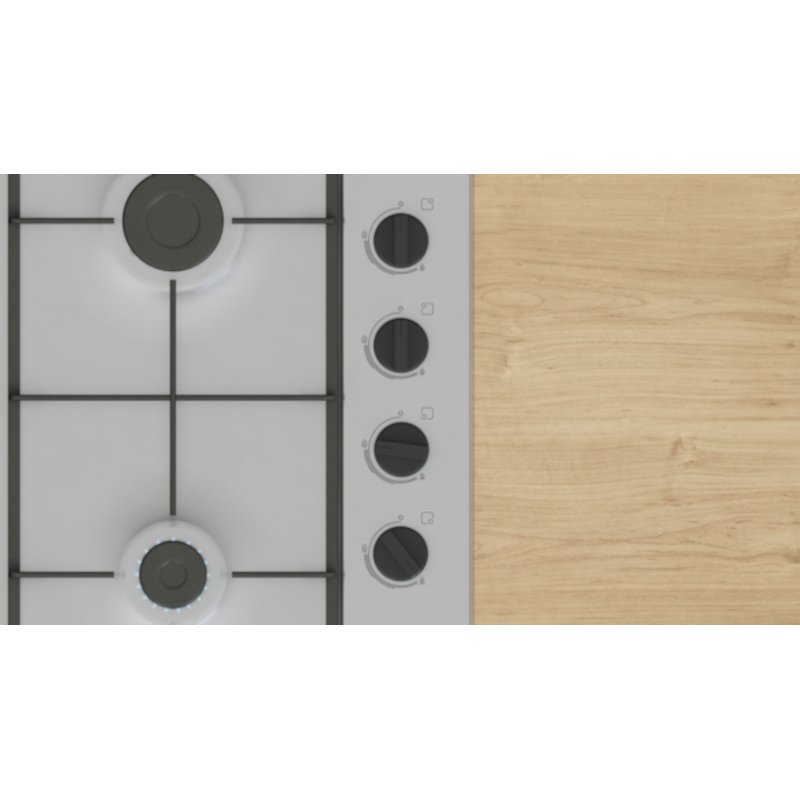Bosch PBP6B5K60 Series 2 4 Burner Gas Hob, Stainless Steel - Image 2 Bosch PBP6B5K60 Series 2 4 Burner Gas Hob, Stainless Steel - Image 2