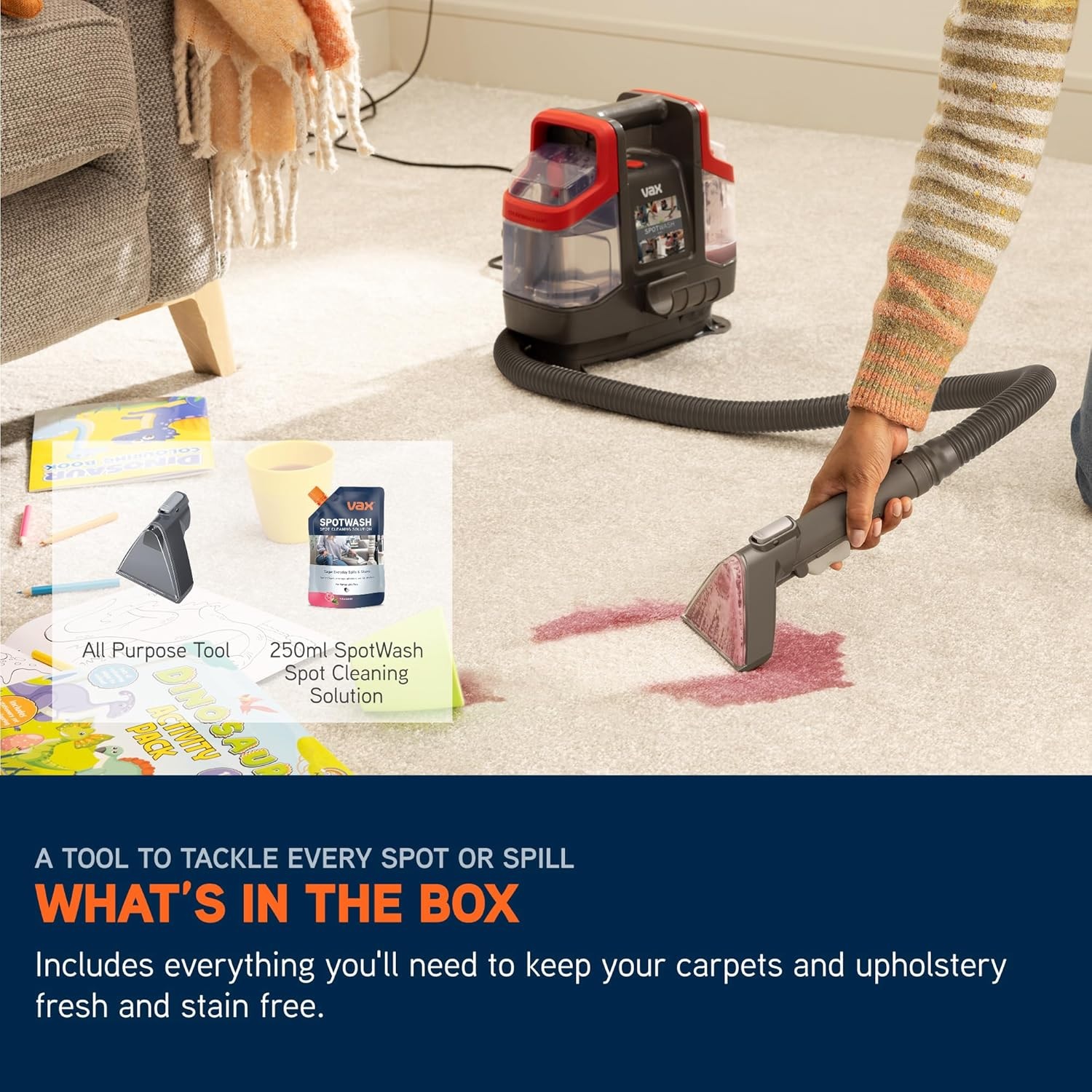 VAX CDSW-MCXS SpotWash Mini Spot Carpet and Rug Cleaner – Grey - Image 8 VAX CDSW-MCXS SpotWash Mini Spot Carpet and Rug Cleaner – Grey - Image 8
