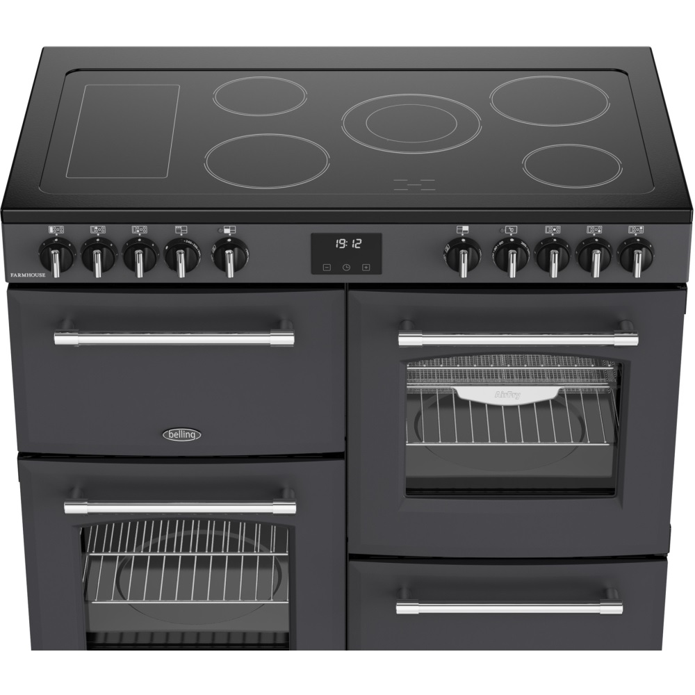 Belling Farmhouse 100cm Electric Ceramic Hob Range Cooker, Anthracite - Image 4