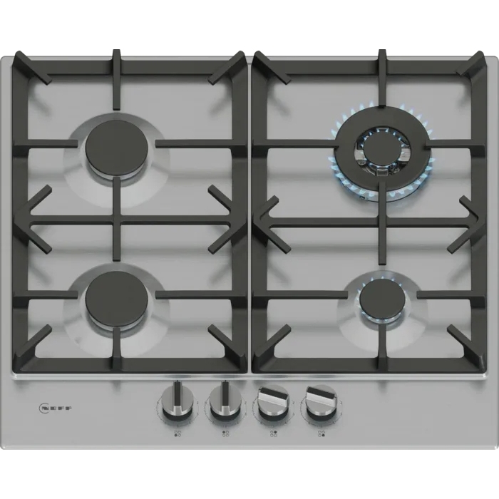 Neff T26CIH8N0 N70 4 Burner Gas Hob, Stainless Steel - Image 1 Neff T26CIH8N0 N70 4 Burner Gas Hob, Stainless Steel - Image 1