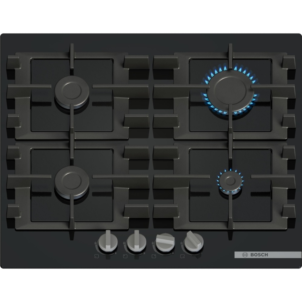 Bosch PNP6B6K40 4 Burner Gas Hob, Black Bosch PNP6B6K40 4 Burner Gas Hob, Black