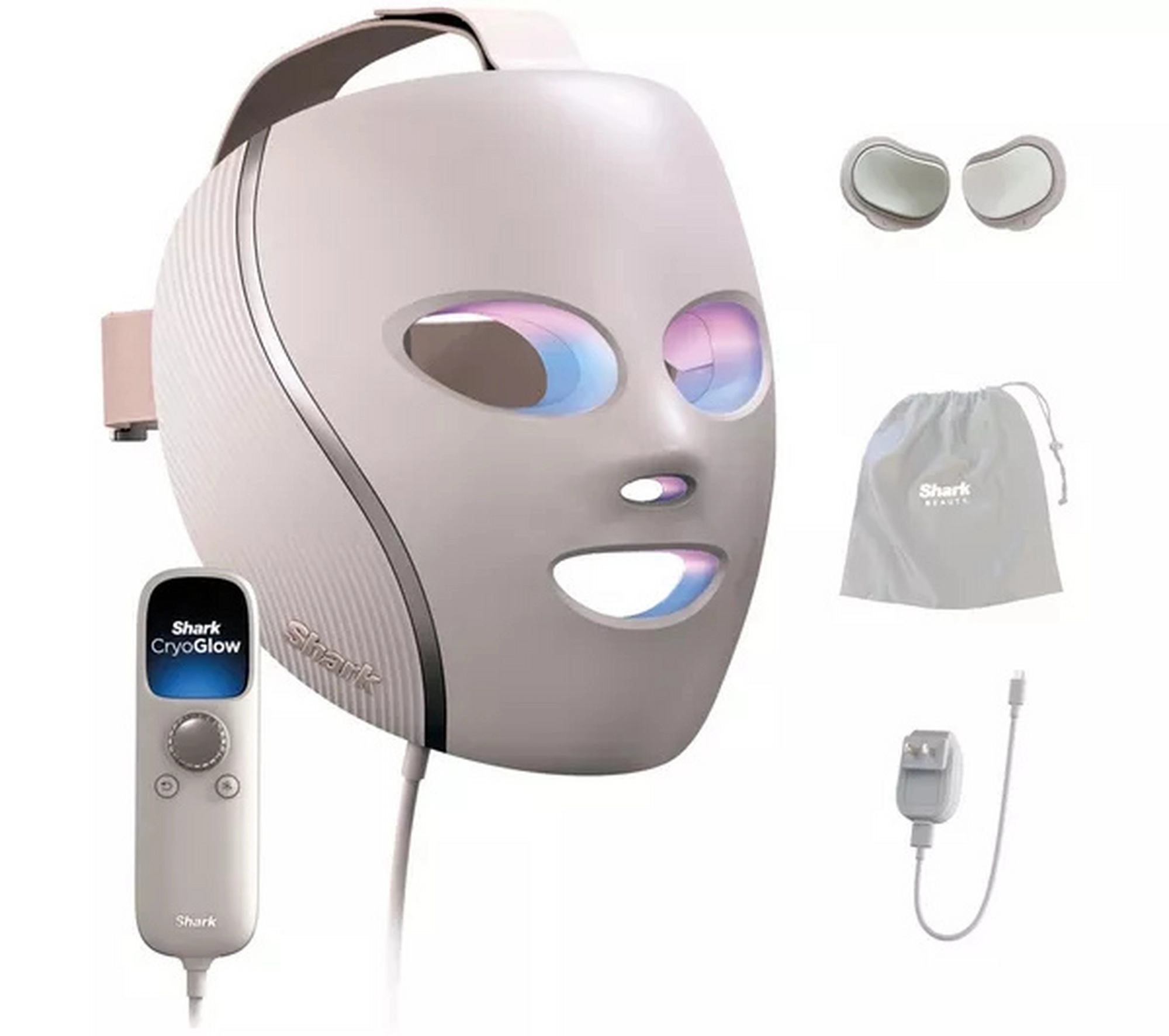 Shark FW312UKPK CryoGlow Under-Eye Cooling + LED Anti-Ageing & Blemish Repair Mask - Spa Pink - Image 1 Shark FW312UKPK CryoGlow Under-Eye Cooling + LED Anti-Ageing & Blemish Repair Mask - Spa Pink - Image 1