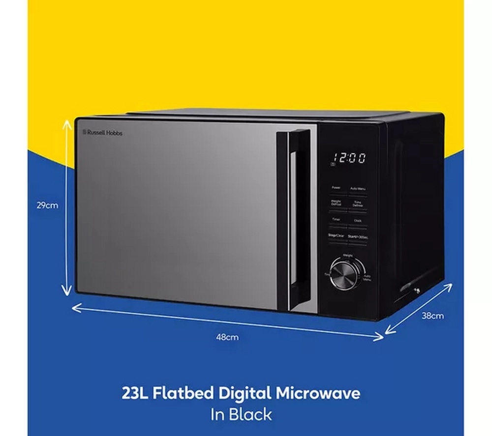 Russell Hobbs RHFM2365B 23Litre Flatbed Digital Microwave – Black - Image 2 Russell Hobbs RHFM2365B 23Litre Flatbed Digital Microwave – Black - Image 2