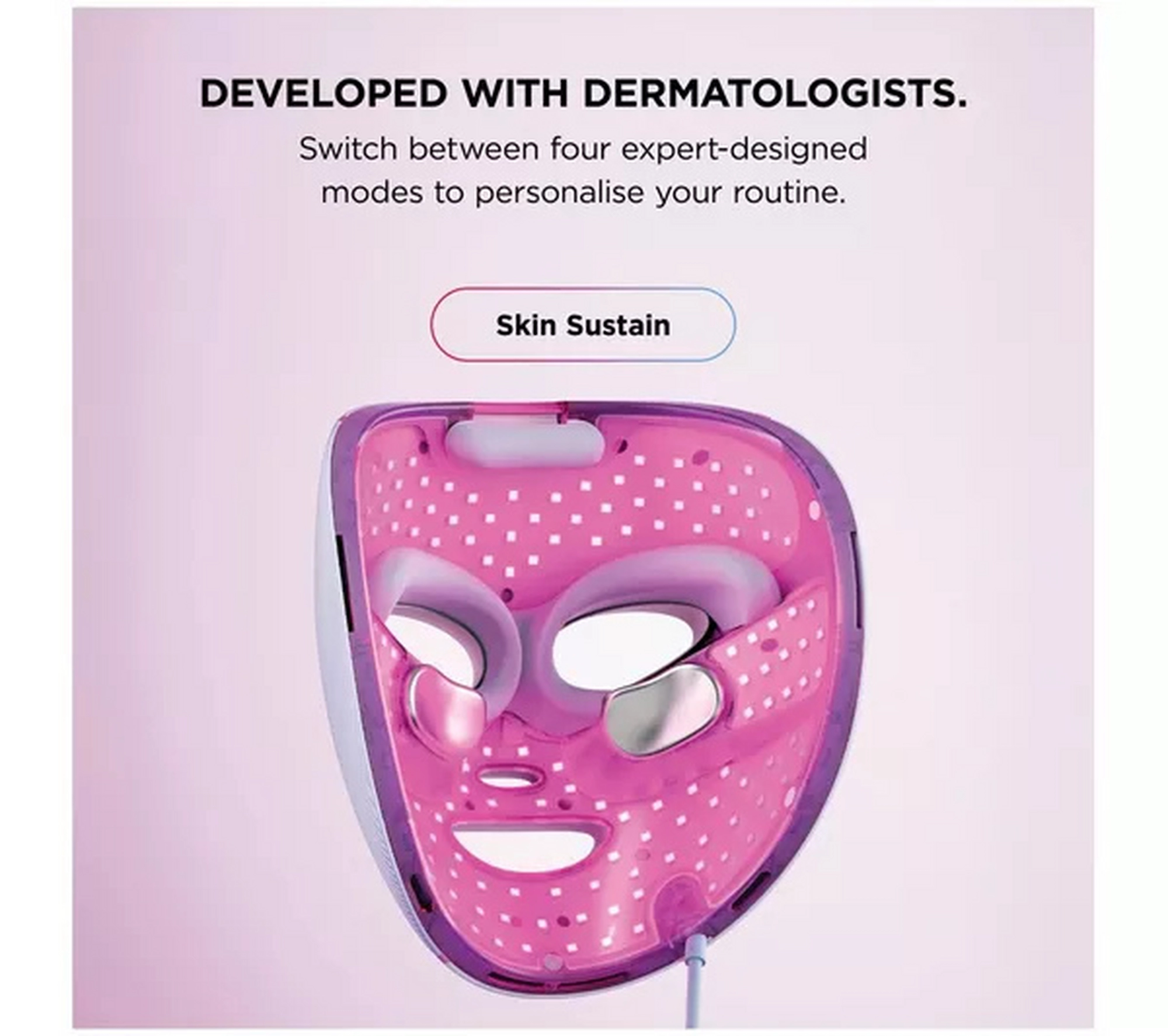 Shark FW312UKPK CryoGlow Under-Eye Cooling + LED Anti-Ageing & Blemish Repair Mask - Spa Pink - Image 3