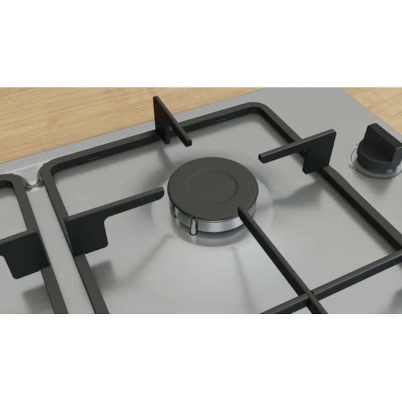 Bosch PBP6B5K60 Series 2 4 Burner Gas Hob, Stainless Steel - Image 3 Bosch PBP6B5K60 Series 2 4 Burner Gas Hob, Stainless Steel - Image 3
