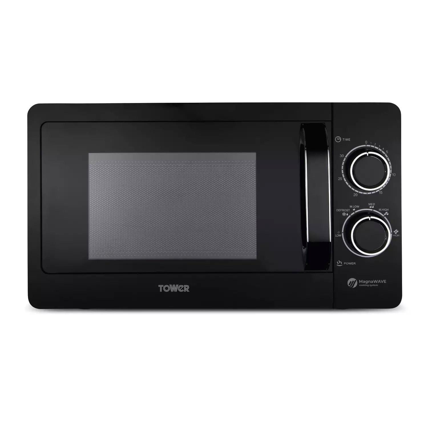 Tower T24042BLK 20L 800W Manual Microwave Tower T24042BLK 20L 800W Manual Microwave