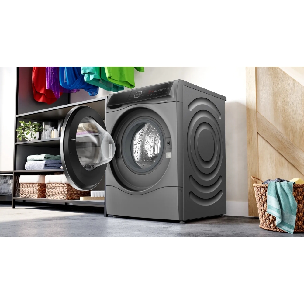 Bosch WNC254ARGB Series 8 i-Dos Washer Dryer, 10kg/6kg, 1400 Spin, Grey, D Rated - Image 2 Bosch WNC254ARGB Series 8 i-Dos Washer Dryer, 10kg/6kg, 1400 Spin, Grey, D Rated - Image 2