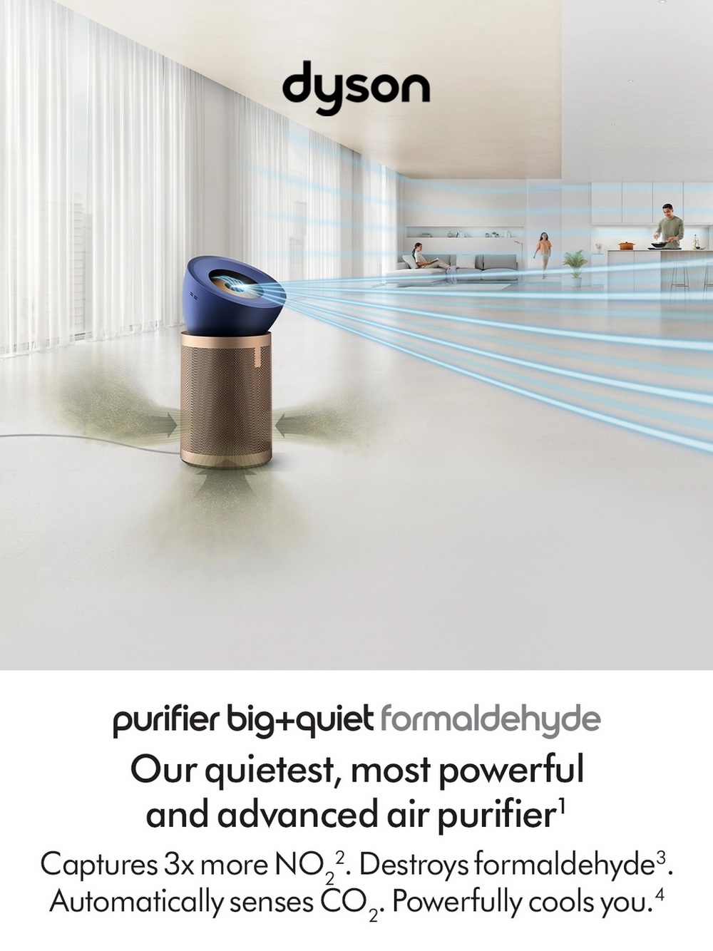 Dyson BP04 (545814-01) Purifier Big+Quiet Formaldehyde Fan - Prussian Blue / Gold