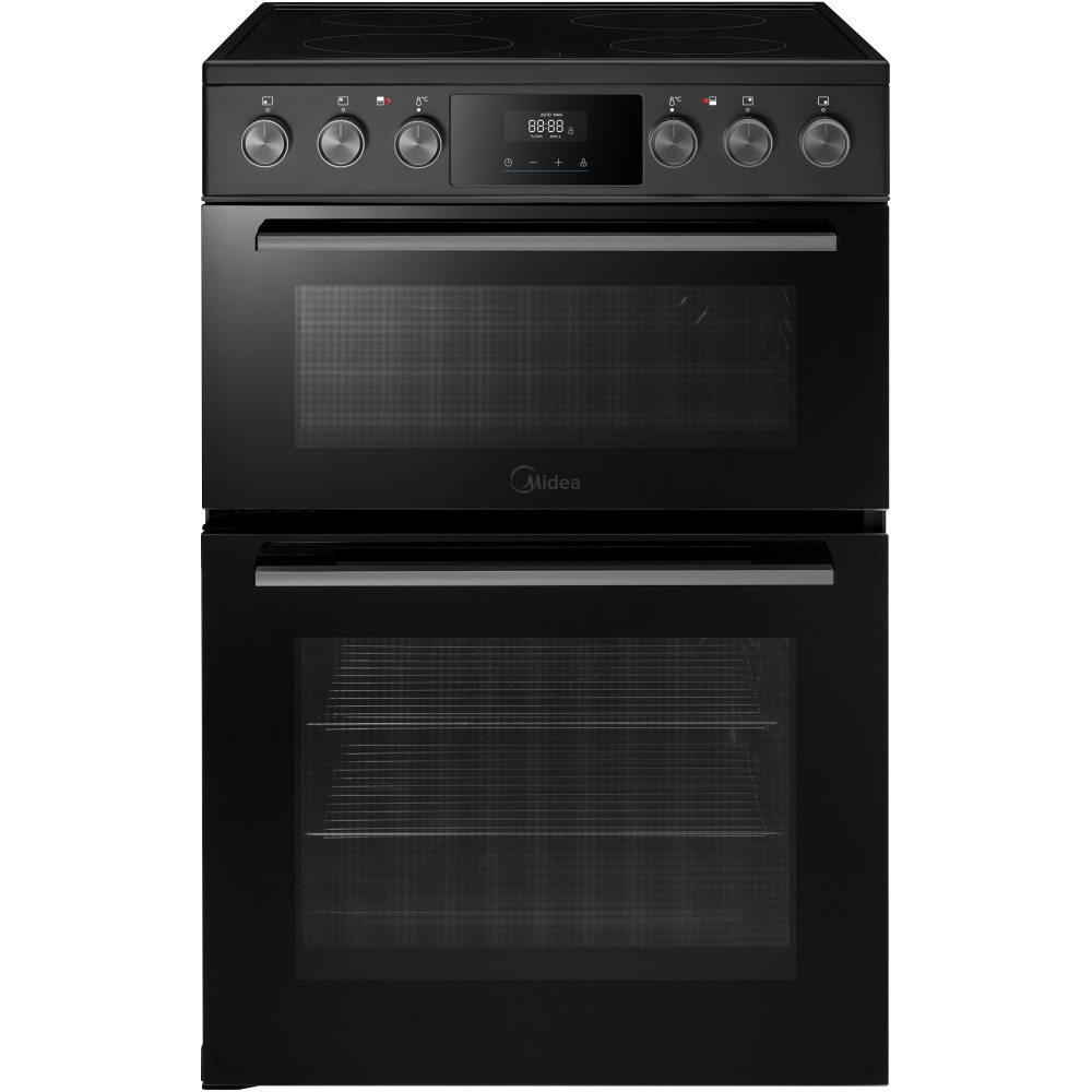Midea MFO24EME4R118-BK 60cm Double Oven Cooker with Ceramic Hob - Black Midea MFO24EME4R118-BK 60cm Double Oven Cooker with Ceramic Hob - Black