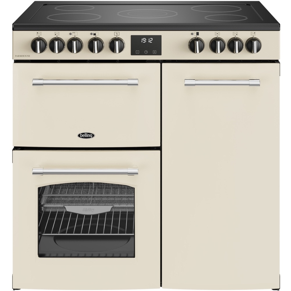 Belling 444411818 Farmhouse 90E 90cm Ceramic Range Cooker – Cream