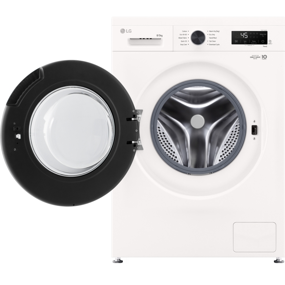 LG W4X1085NWK Washer Dryer, 8kg/5kg, 1400 Spin, White, E Rated - Image 2