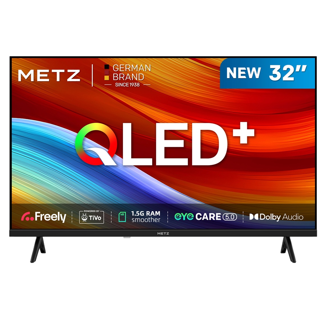METZ 32MQH6800ZUK 32" HD Smart QLED TV with Freely Power by Tivo – Black METZ 32MQH6800ZUK 32" HD Smart QLED TV with Freely Power by Tivo – Black