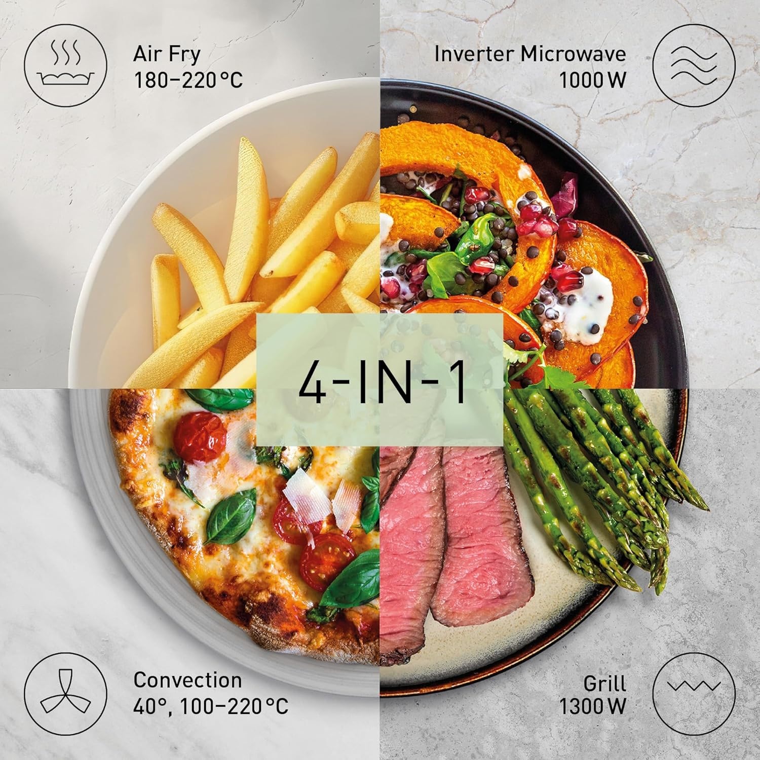 Panasonic NN-CD88QSBPQ Combination Microwave with Air Fryer, 34L, Stainless Steel - Image 3 Panasonic NN-CD88QSBPQ Combination Microwave with Air Fryer, 34L, Stainless Steel - Image 3