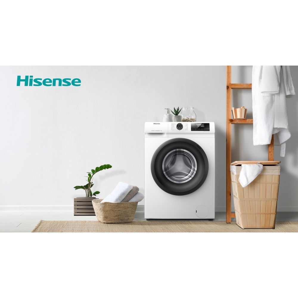 Hisense WFQP7012EVM 1 Series Washing Machine, 7kg, 1200 Spin, White - Image 4