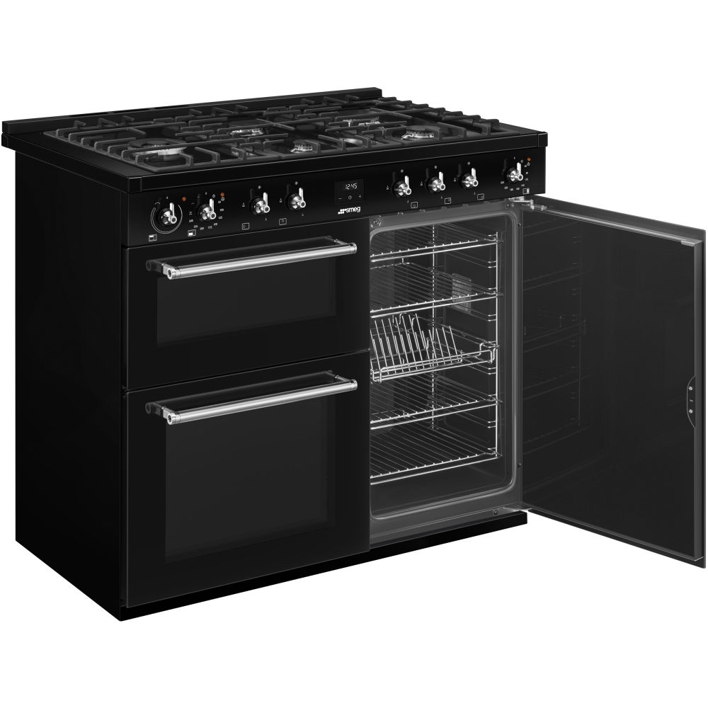Smeg CX103GMBL Concert 100cm Dual Fuel Range Cooker, Black, A Rated - Image 3 Smeg CX103GMBL Concert 100cm Dual Fuel Range Cooker, Black, A Rated - Image 3