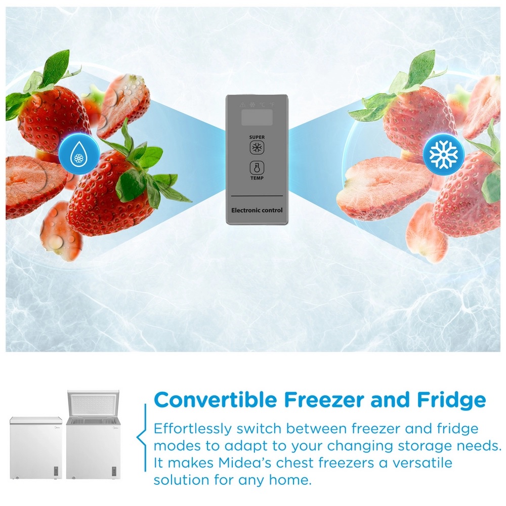 MIDEA MDRC284FZE01 Static 198l Chest Freezer – White - Image 5