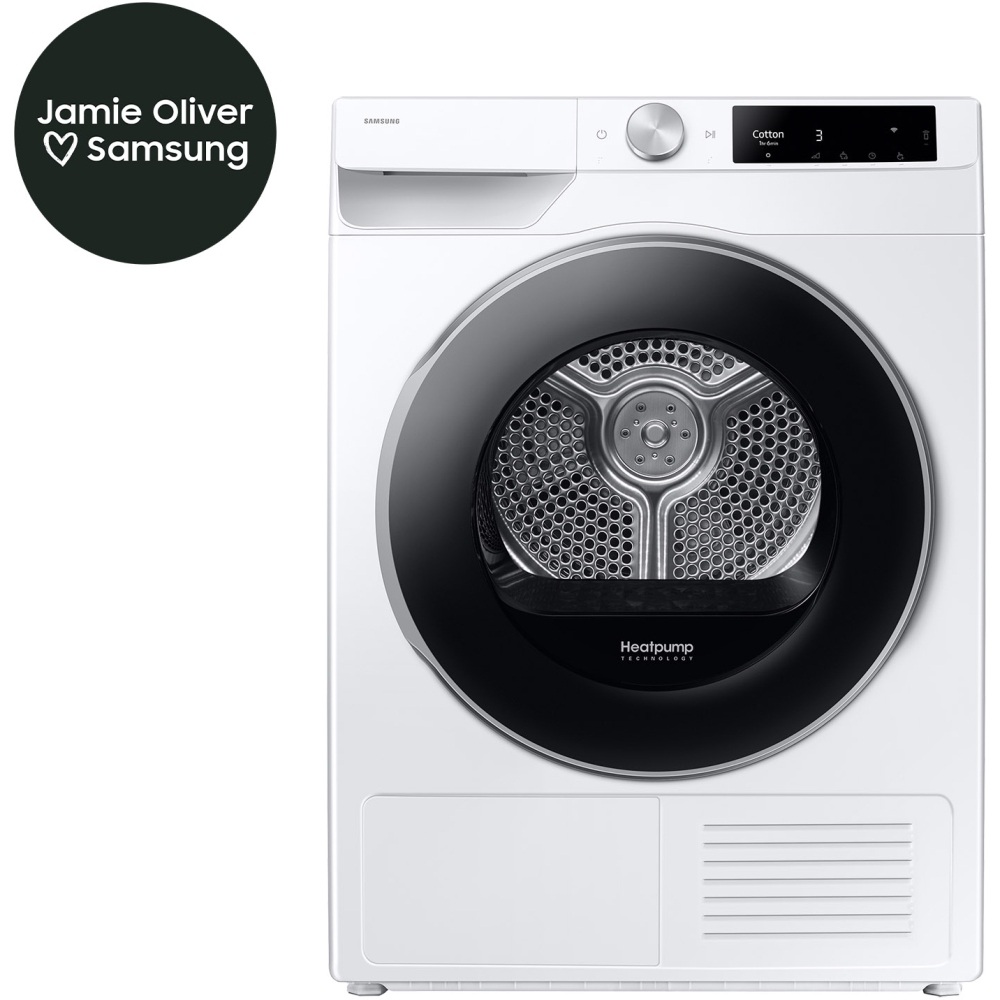 Samsung DV90T6240LES1 Heat Pump Tumble Dryer, 9kg - White - Image 1