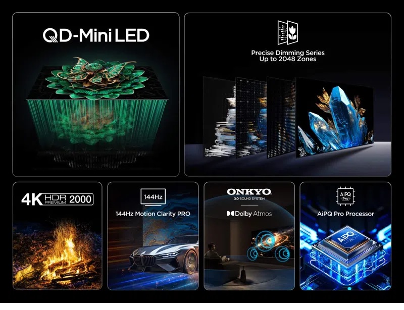 TCL 50C7K-UK 50” Premium QD-Mini LED 144Hz 4K HDR Onkyo 30w/2.0ch Smart Google TV - Image 3 TCL 50C7K-UK 50” Premium QD-Mini LED 144Hz 4K HDR Onkyo 30w/2.0ch Smart Google TV - Image 3