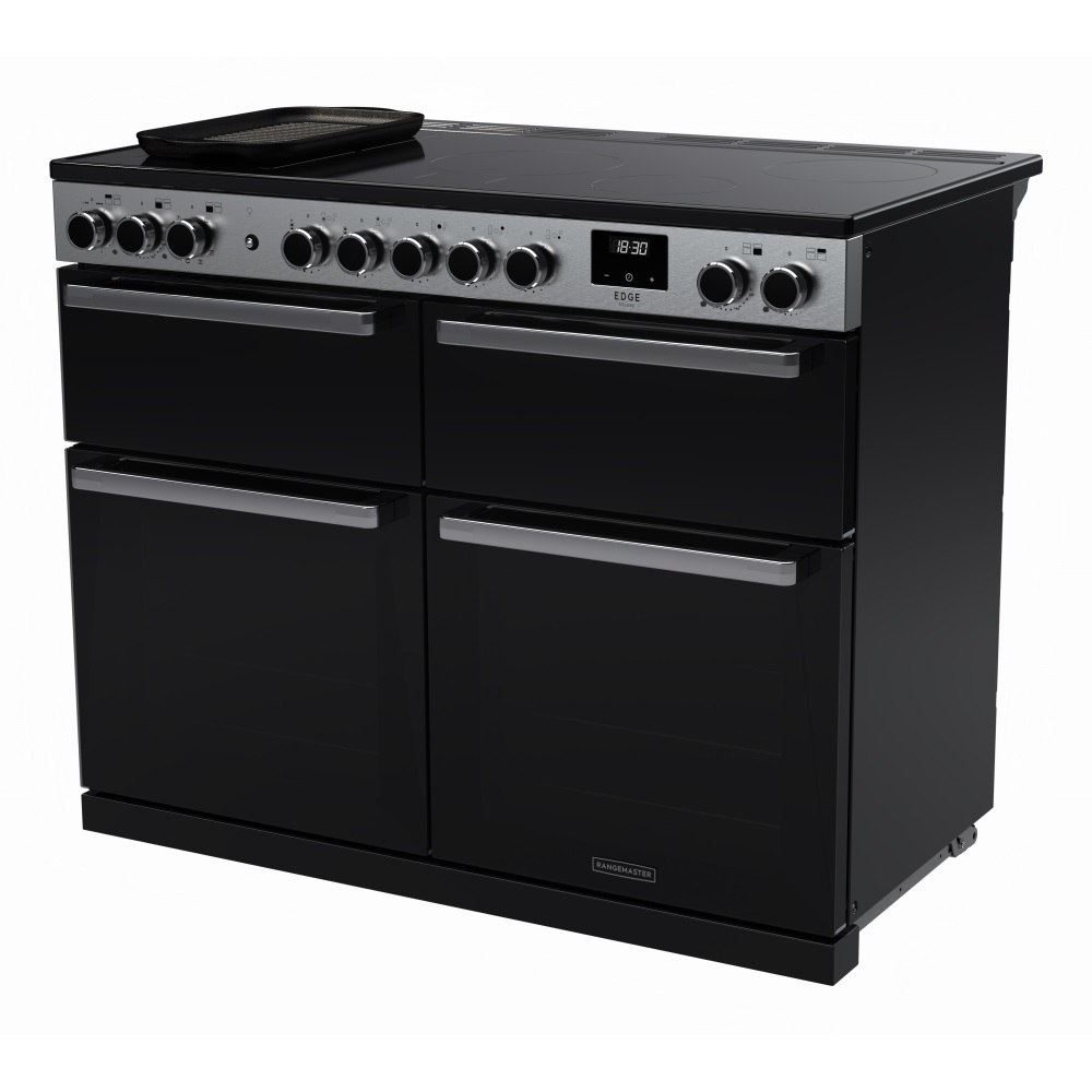 Rangemaster EDDLB110EIGBLK-CM1 110cm Induction Range Cooker Edge Deluxe Black Glass/Chrome - Image 2 Rangemaster EDDLB110EIGBLK-CM1 110cm Induction Range Cooker Edge Deluxe Black Glass/Chrome - Image 2