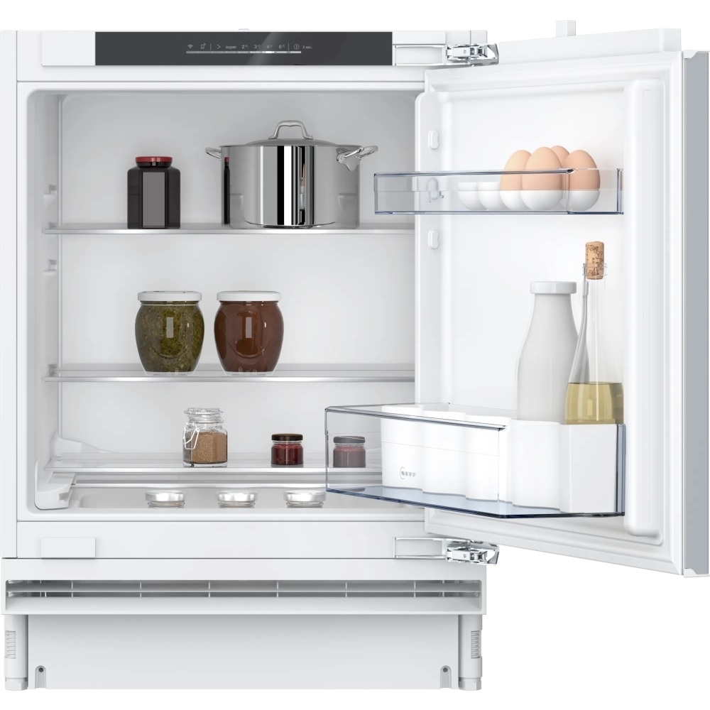 Neff KU1212FE0G-N50 Built-Under Larder Fridge, Fixed Hinge