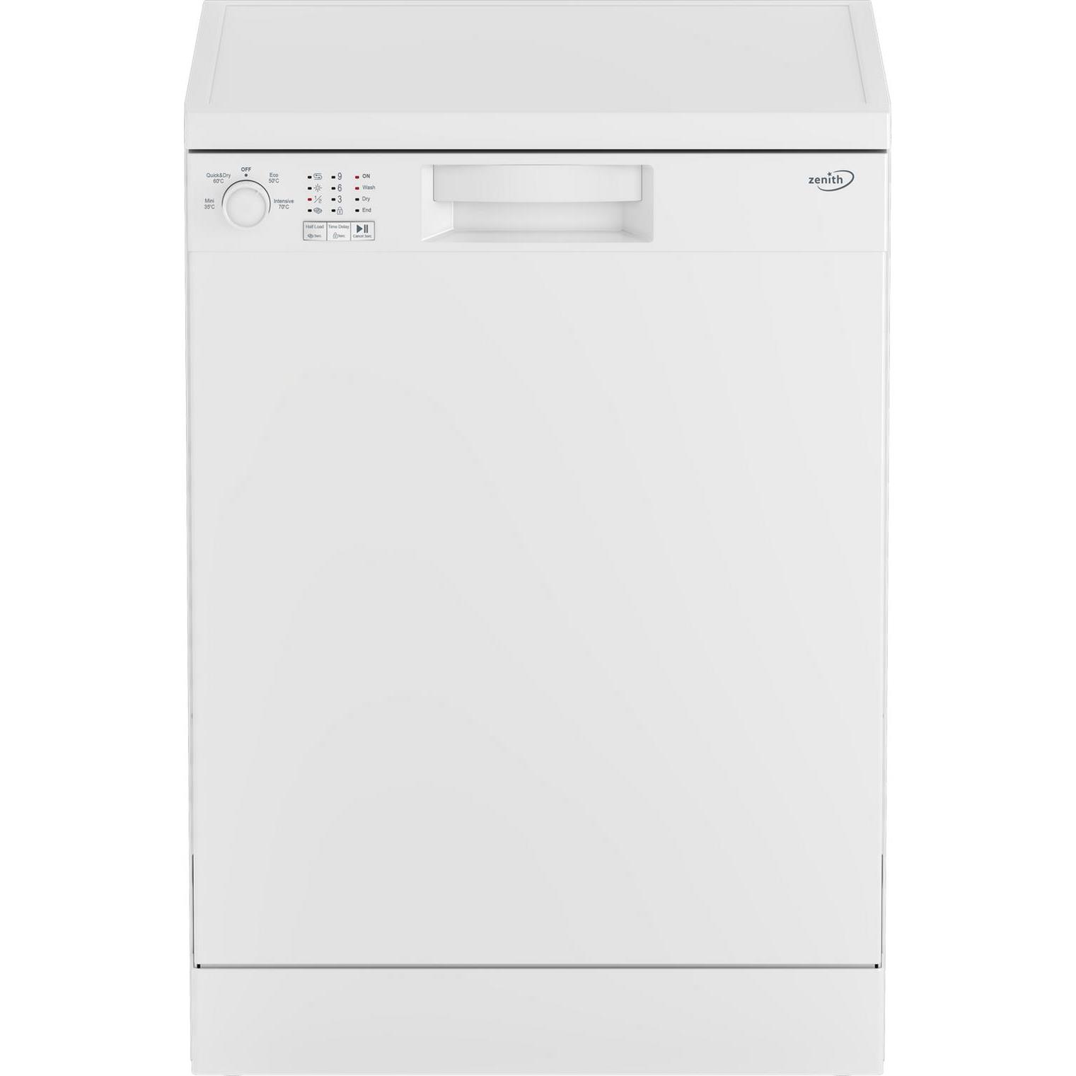 Zenith ZDW600W Full Size Dishwasher in White - Image 1 Zenith ZDW600W Full Size Dishwasher in White - Image 1