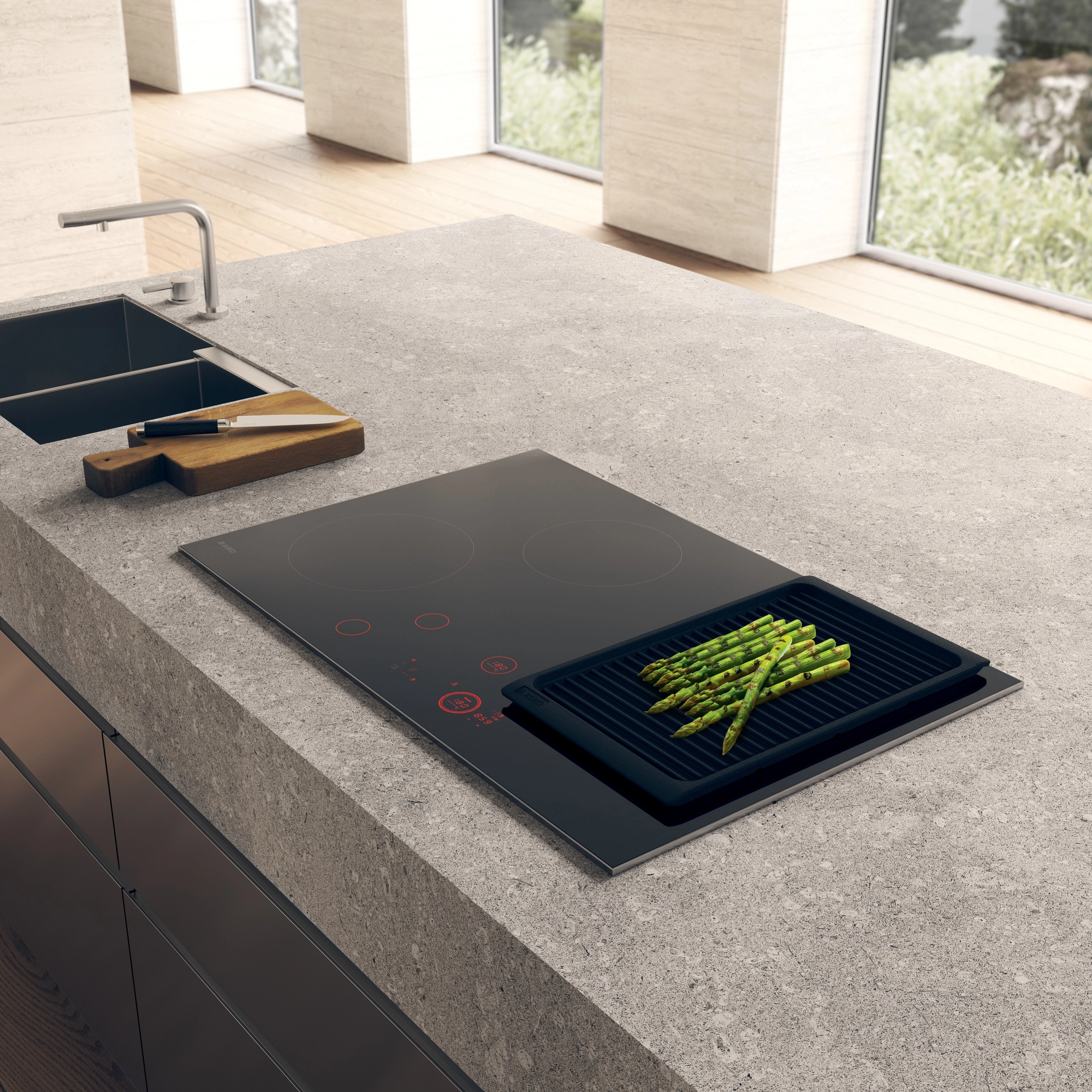 Asko HID824GC 80cm 4 Zone Induction Hob - Black - Image 2
