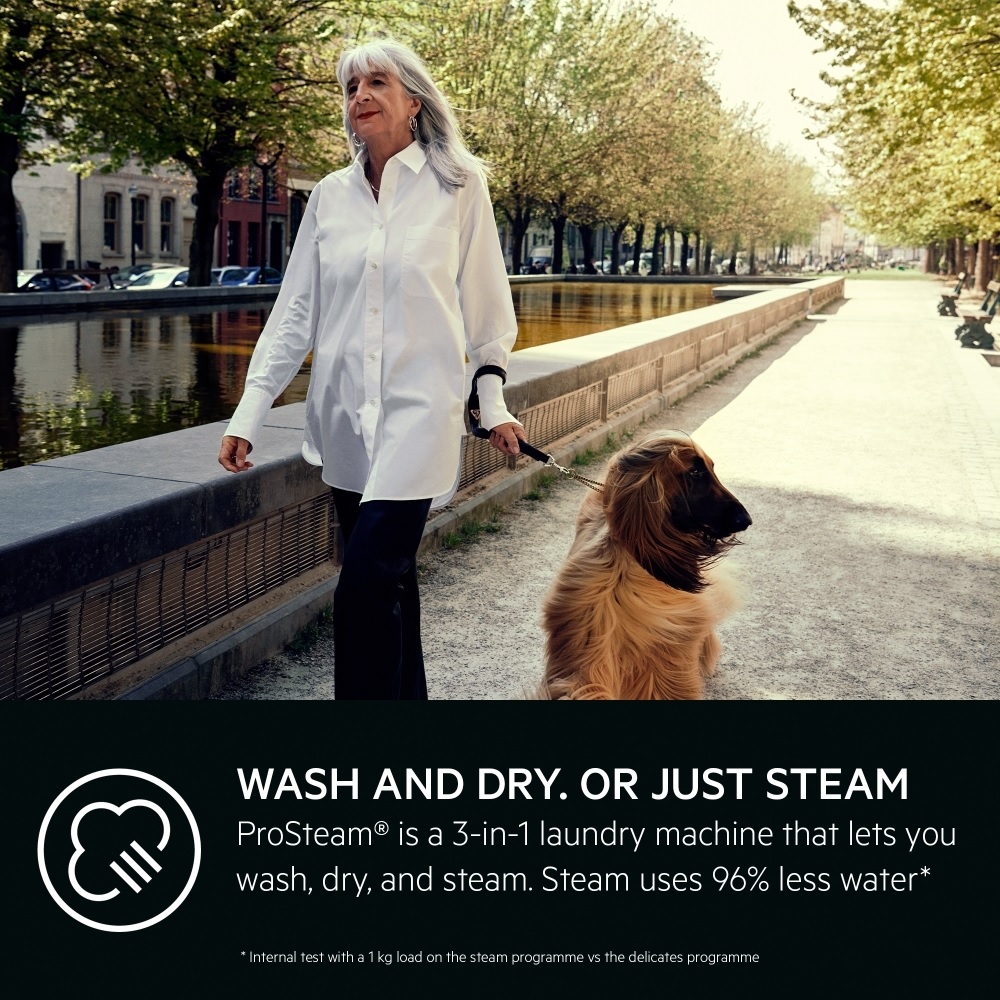 AEG L7WC84636BI 7000 ProSteam® Integrated Washer Dryer, 8kg/4kg, 1600 Spin – White - Image 4