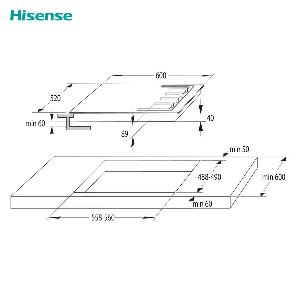 Hisense GM642XHS 60cm Gas Hob - Stainless Steel - Image 5 Hisense GM642XHS 60cm Gas Hob - Stainless Steel - Image 5