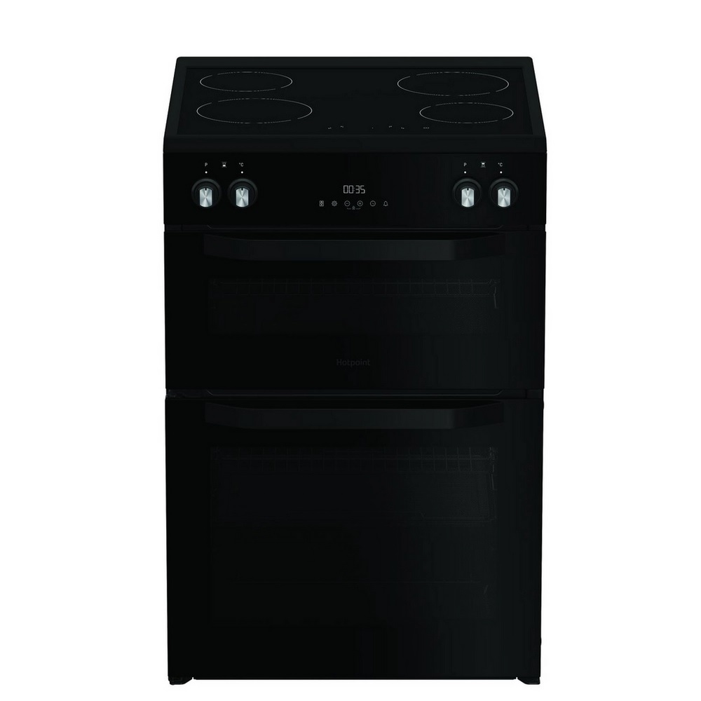 Hotpoint HDME6VDC2AB Double Oven Electric Cooker with Ceramic Hob - Black - Image 1 Hotpoint HDME6VDC2AB Double Oven Electric Cooker with Ceramic Hob - Black - Image 1