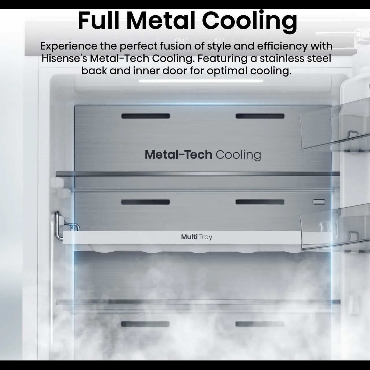 Hisense RB5B250SSWC1 Integrated Wifi Connected 54cm 60/40 No Frost Fridge Freezer – White - Image 5 Hisense RB5B250SSWC1 Integrated Wifi Connected 54cm 60/40 No Frost Fridge Freezer – White - Image 5
