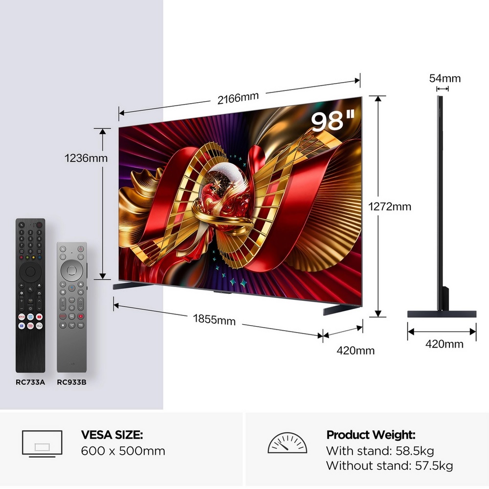 TCL 98C8L-UK 98" 4K Ultra HD QD-Mini LED Google TV - Image 2 TCL 98C8L-UK 98" 4K Ultra HD QD-Mini LED Google TV - Image 2