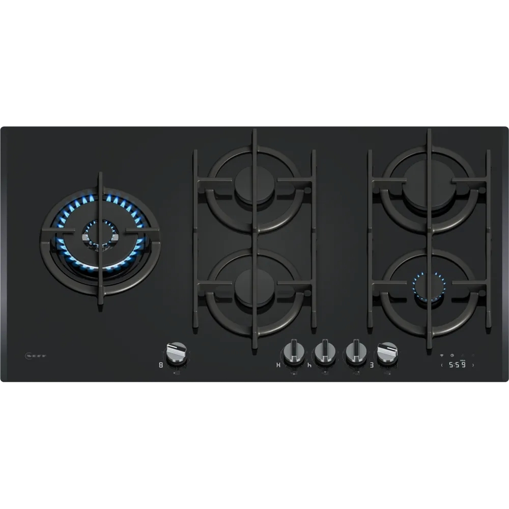 Neff T29RHS4S0 N90 92cm 5 Burner Gas Hob, Black - Image 1 Neff T29RHS4S0 N90 92cm 5 Burner Gas Hob, Black - Image 1