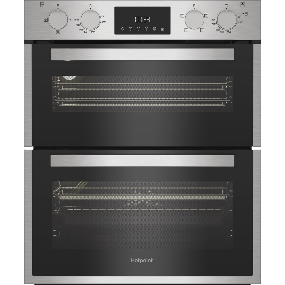 Hotpoint DUH10DIX Built-Under Electric Double Oven - Stainless Steel - Image 1 Hotpoint DUH10DIX Built-Under Electric Double Oven - Stainless Steel - Image 1