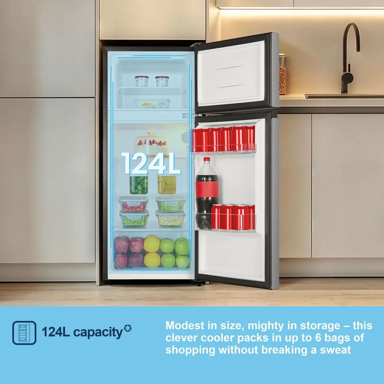 Fridgemaster MTM48120ES Fridge Freezer, 80/20 – Silver - Image 3