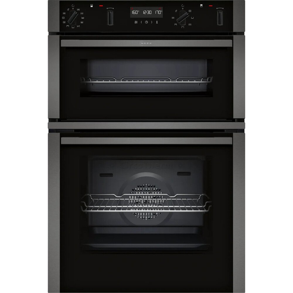 Neff U2ACH7AG7B N50 Built-In Electric Double Oven, Graphite Grey with Pyrolytic Cleaning, A Rated - Image 1 Neff U2ACH7AG7B N50 Built-In Electric Double Oven, Graphite Grey with Pyrolytic Cleaning, A Rated - Image 1