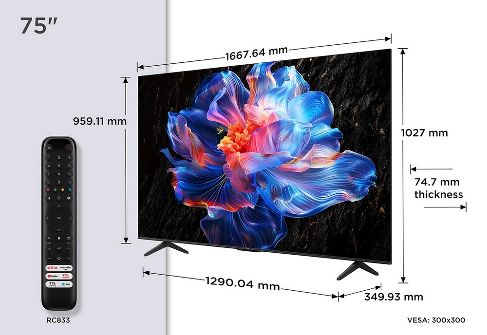 TCL 75V6C-UK 75" DLED Smart Television, 4K Ultra HD - Image 2 TCL 75V6C-UK 75" DLED Smart Television, 4K Ultra HD - Image 2