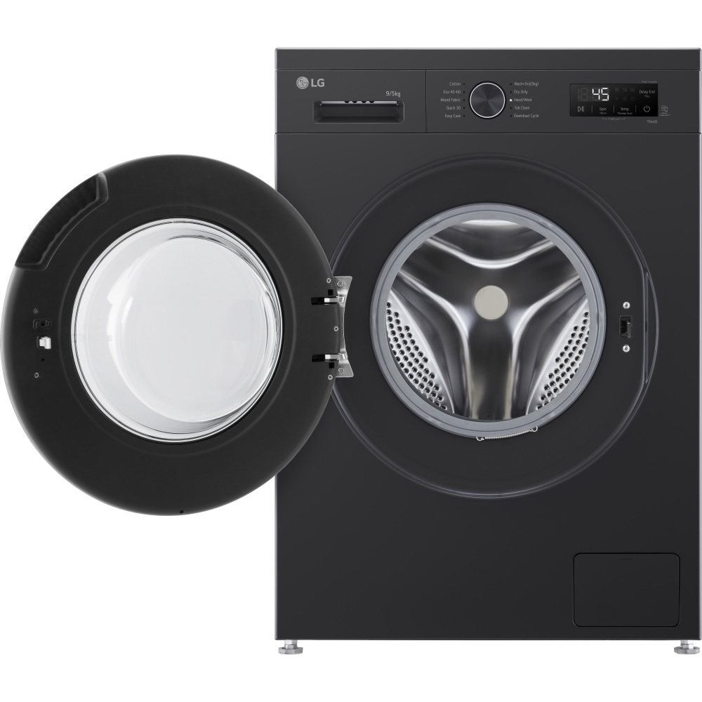 LG W4X1095NNK Series 2 Direct Drive Washer Dryer, 9kg/5kg, 1400 Spin - Black - Image 2 LG W4X1095NNK Series 2 Direct Drive Washer Dryer, 9kg/5kg, 1400 Spin - Black - Image 2