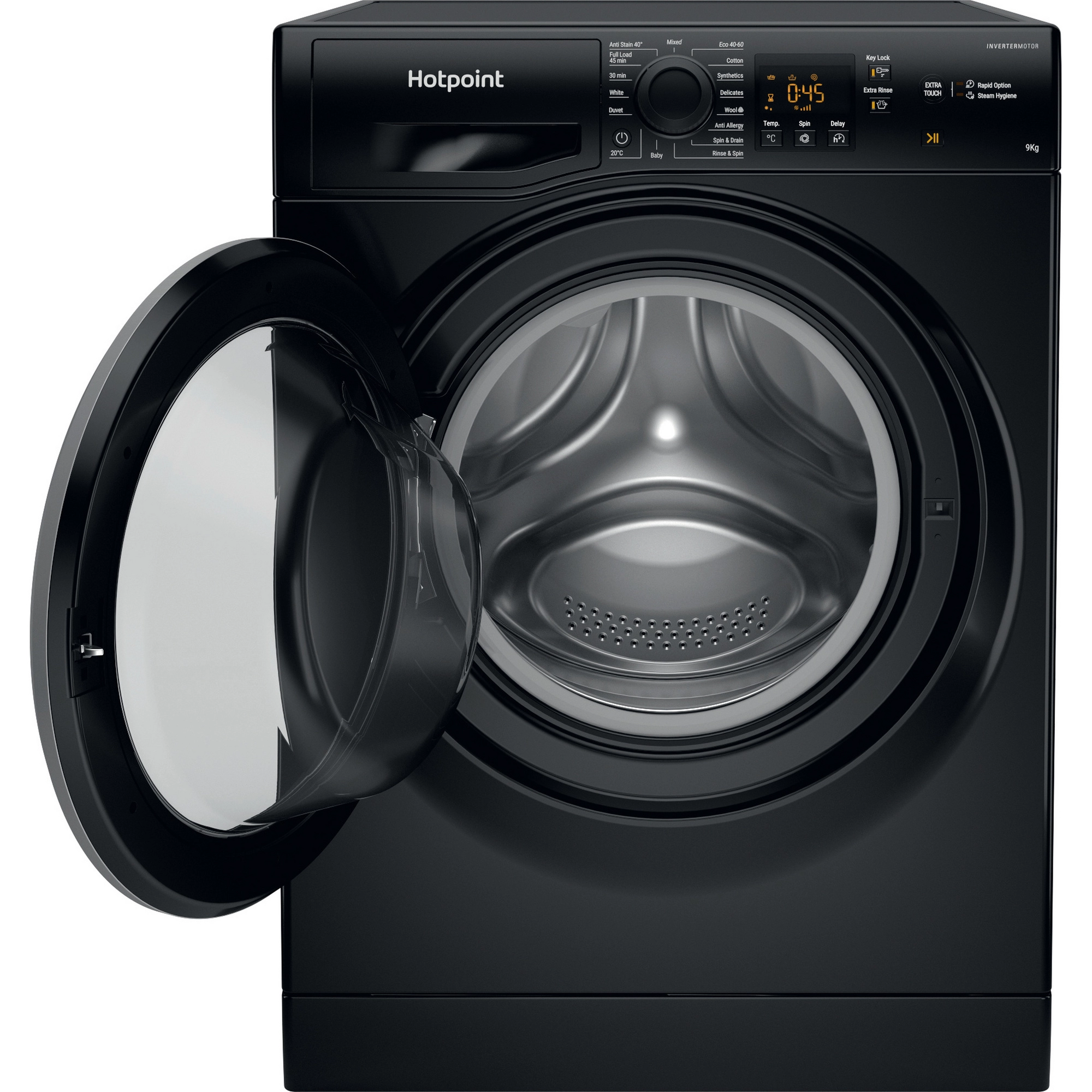 Hotpoint NSWF946BSUK 9kg 1400 Spin Washing Machine - Black - Image 2 Hotpoint NSWF946BSUK 9kg 1400 Spin Washing Machine - Black - Image 2