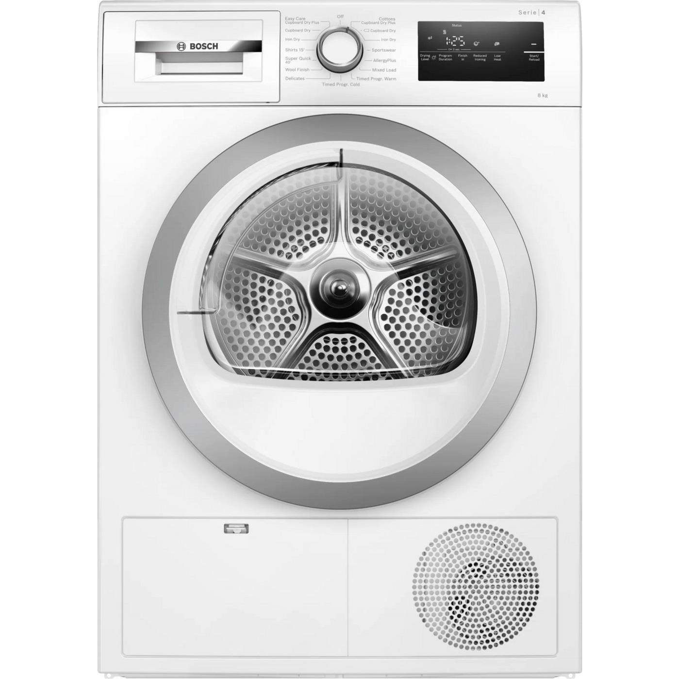 Bosch WTN83203GB 8kg Condenser Tumble Dryer in white Bosch WTN83203GB 8kg Condenser Tumble Dryer in white