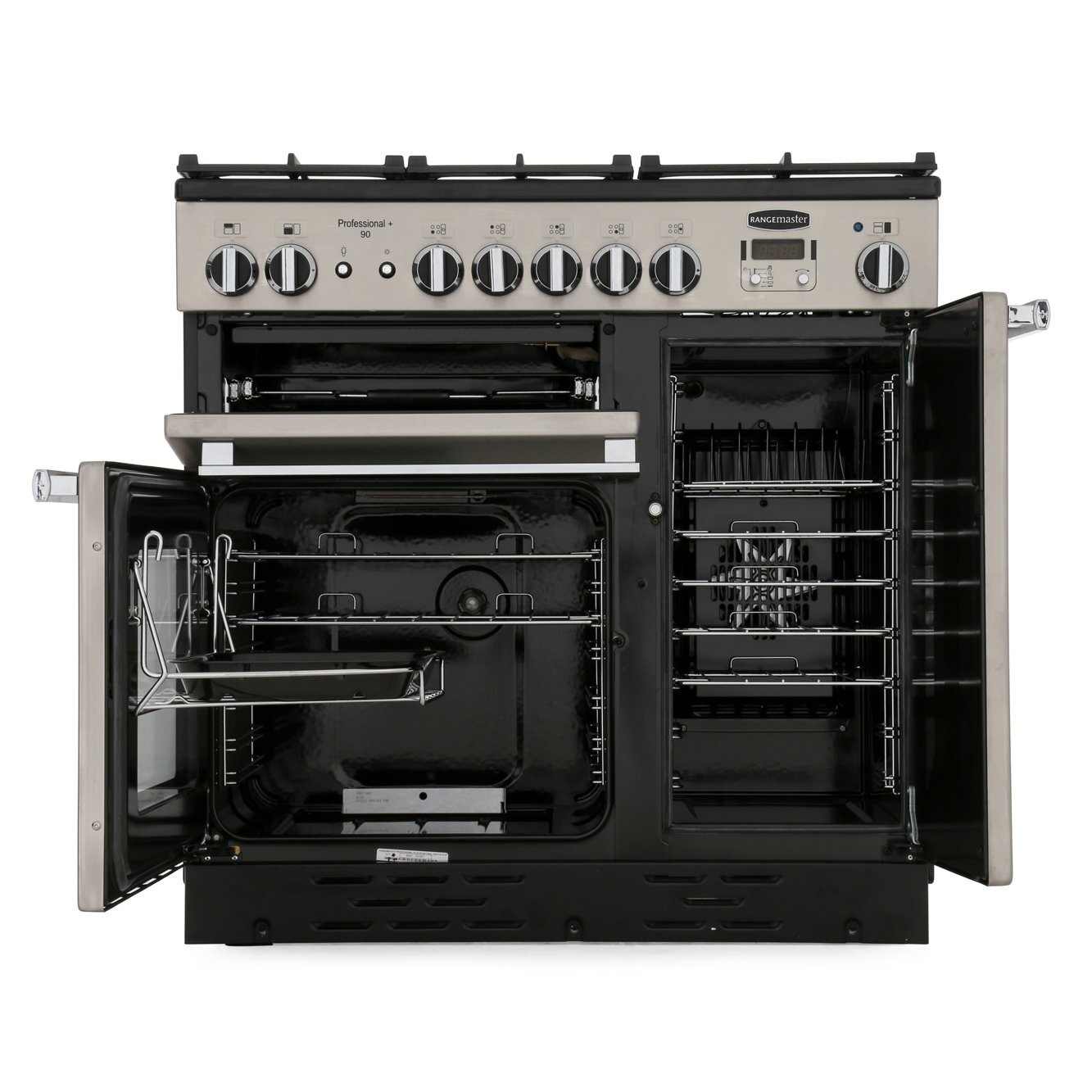 Rangemaster PROP90NGFSS-C 90cm Gas Range Cooker Professional Plus Stainless Steel/Chrome - Image 3 Rangemaster PROP90NGFSS-C 90cm Gas Range Cooker Professional Plus Stainless Steel/Chrome - Image 3