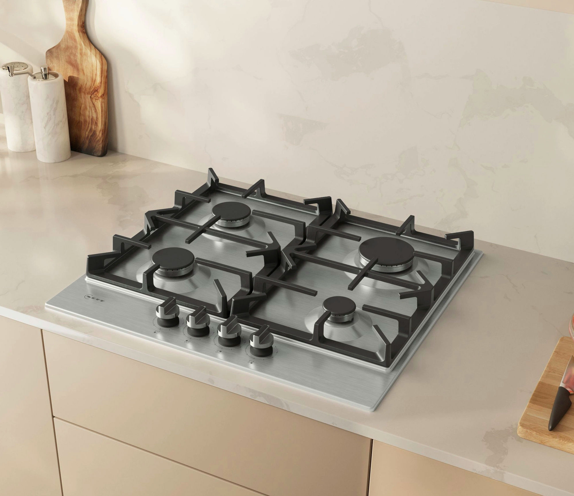 Neff T26CIP8N0 58.2cm Gas Hob - Stainless Steel Neff T26CIP8N0 58.2cm Gas Hob - Stainless Steel