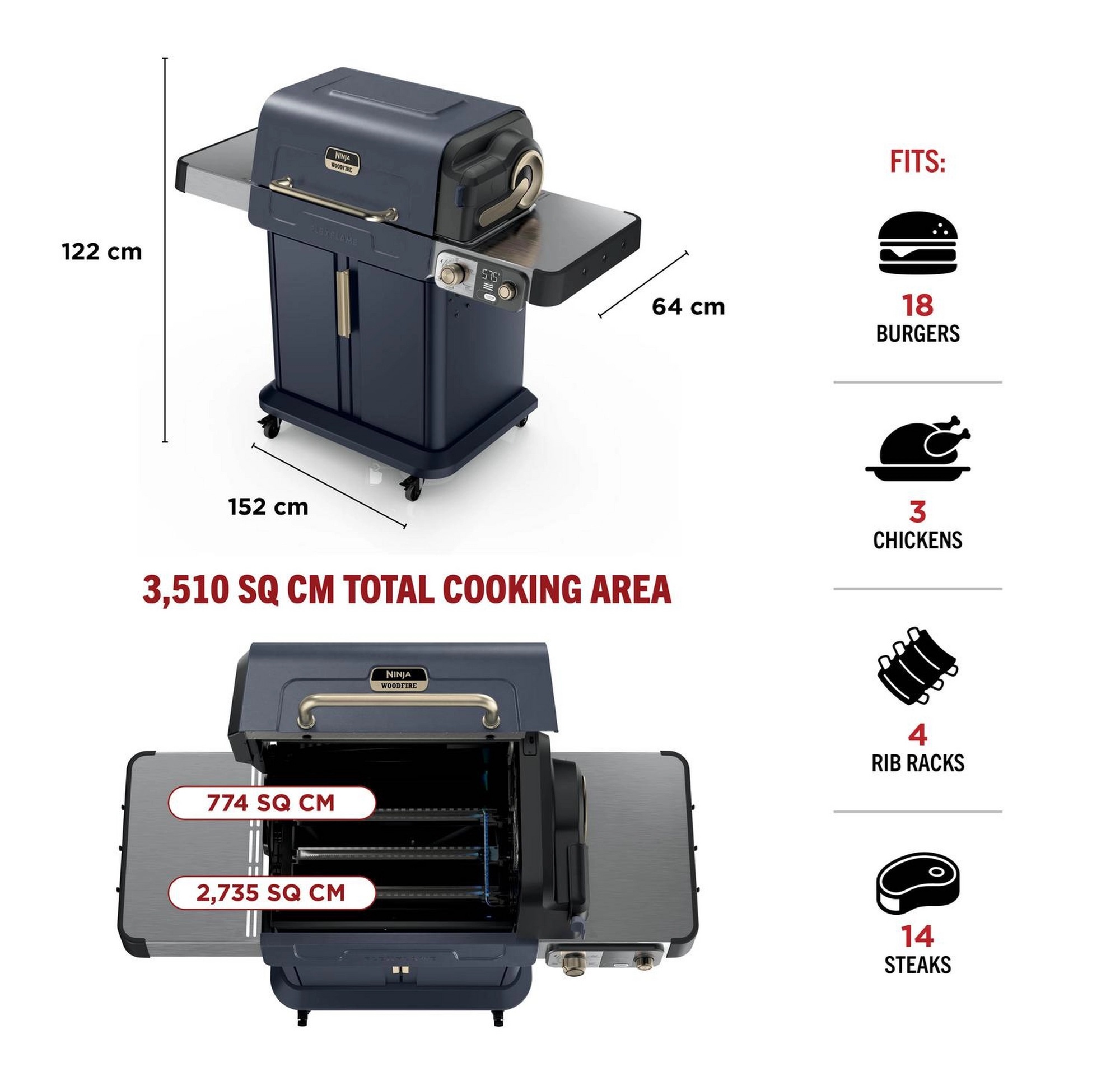 NINJA PG301UK FlexFlame Gas BBQ & Outdoor Cooking System - Black - Image 8 NINJA PG301UK FlexFlame Gas BBQ & Outdoor Cooking System - Black - Image 8