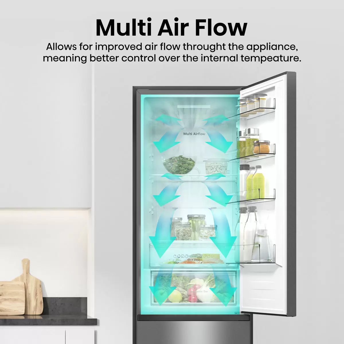 Hisense RM469N4ACDUK 60/40 Fridge Freezer - Stainless Steel - Image 3 Hisense RM469N4ACDUK 60/40 Fridge Freezer - Stainless Steel - Image 3