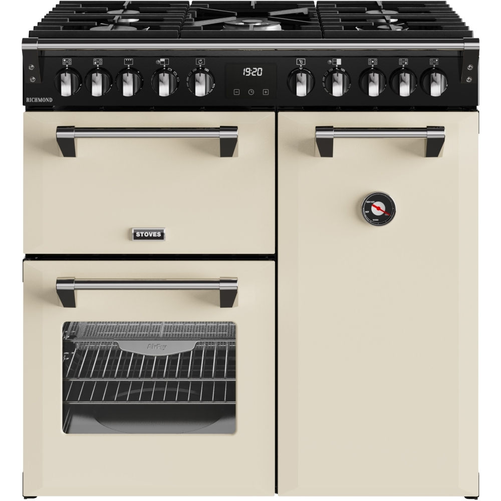 Stoves RCA RICH 90DF CRM 90cm Dual Fuel Range Cooker, Cream, A Rated 444411851 Stoves RCA RICH 90DF CRM 90cm Dual Fuel Range Cooker, Cream, A Rated 444411851
